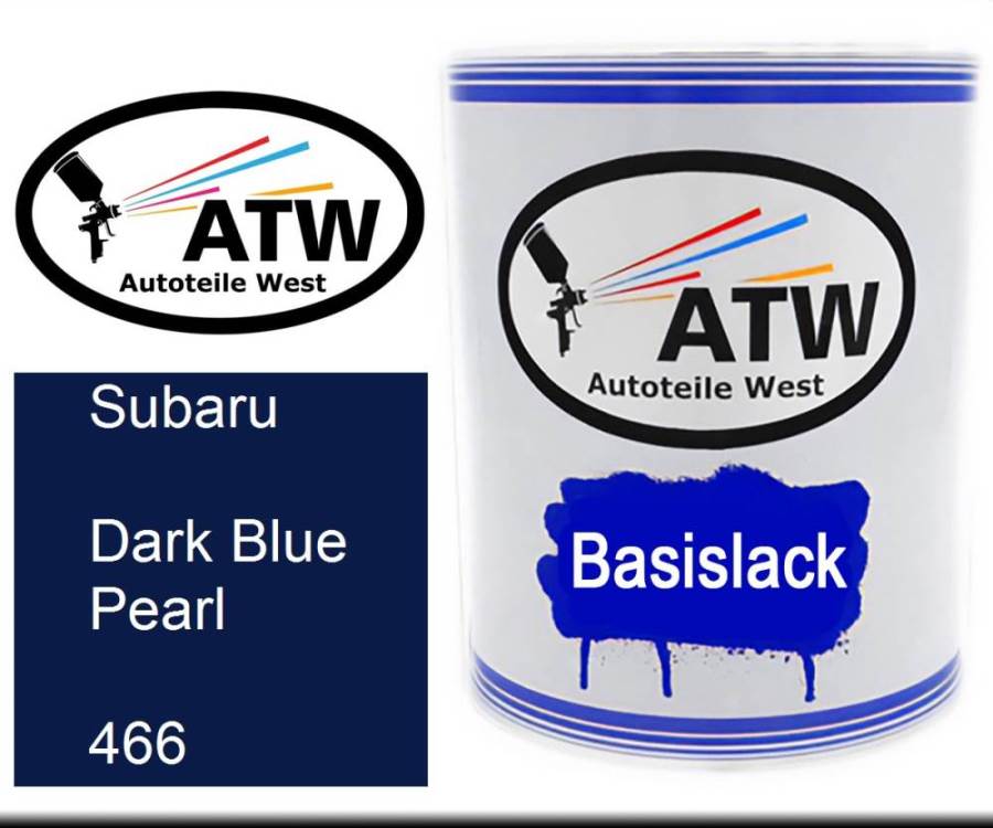 Subaru, Dark Blue Pearl, 466: 1L Lackdose, von ATW Autoteile West.